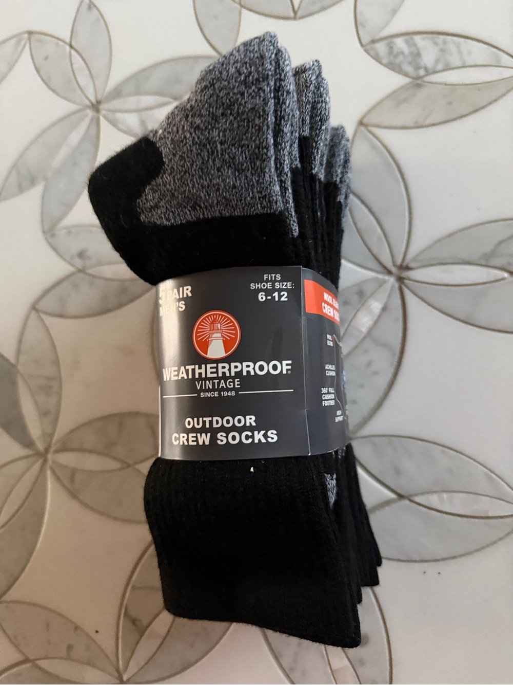 Weatherproof Vintage 5 Pairs Men’s Outdoor Crew Socks NWT